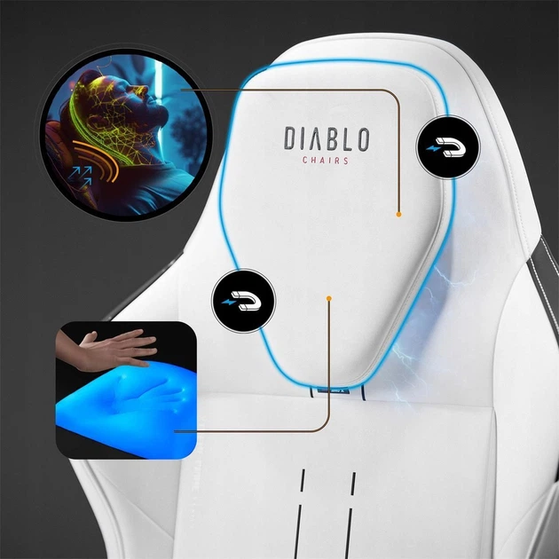 Комп'ютерне крісло для геймера Diablo Chairs X-One Prime Normal Size Ghosted White - Фото 4 Комп'ютерне крісло для геймера Diablo Chairs X-One Prime Normal Size Ghosted White - изображение 4