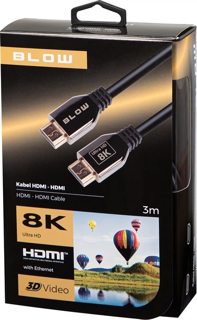 Kabel Blow Premium HDMI - HDMI 8K 3 m Black (5900804116691) - obraz 3