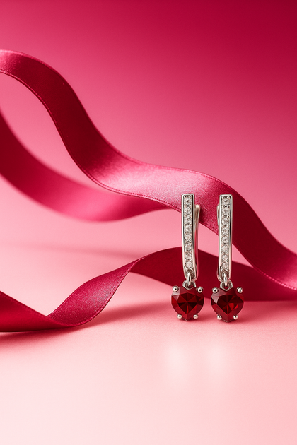 Серьги серебряные Сердце с россыпью Silver Style (249636.55 sku:2300103945054) - изображение 2