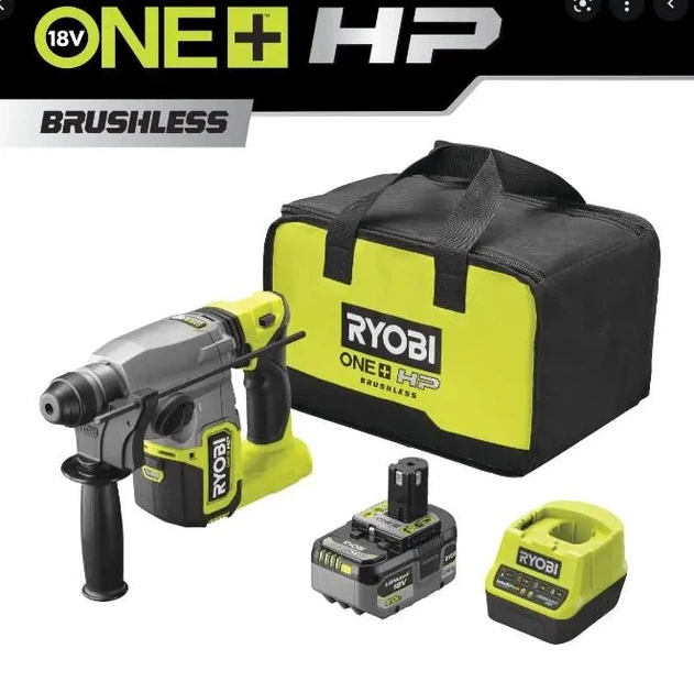 Перфоратор акумуляторний Ryobi ONE+ НР RSDS18X-1C40S SDS-plus 18В 1х4А·год 4Дж 4 режими 3.2кг (00123179) - изображение 2
