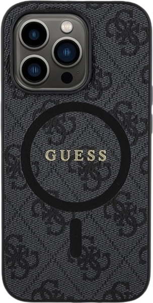 Etui plecki Guess 4G Collection Leather Metal Logo MagSafe do Apple iPhone 14 Pro Max Black(3666339226312) - obraz 2
