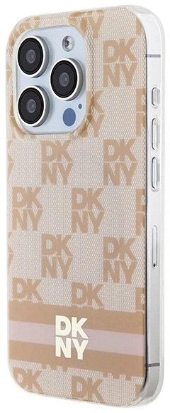 Etui DKNY IML Checkered Mono Pattern & Printed Stripes MagSafe do Apple iPhone 13/13 Pro Pink (3666339269012) - obraz 2