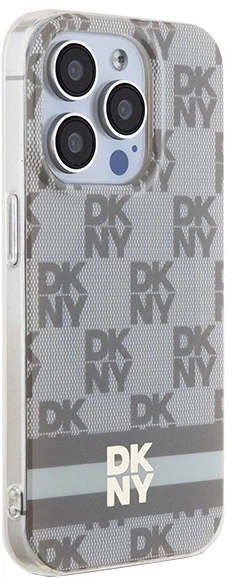 Etui DKNY IML Checkered Mono Pattern & Printed Stripes MagSafe do Apple iPhone 13/13 Pro Max Beige (3666339269449) - obraz 4