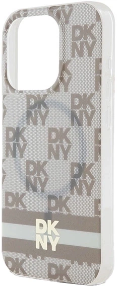 Etui DKNY IML Checkered Mono Pattern & Printed Stripes MagSafe do Apple iPhone 13/13 Pro Max Beige (3666339269449) - obraz 5