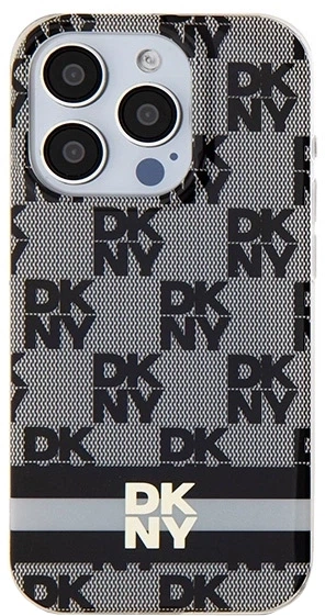 Etui DKNY IML Checkered Mono Pattern & Printed Stripes MagSafe do Apple iPhone 13 Pro Max Black (3666339269302) - obraz 3