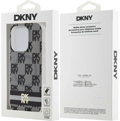 Etui DKNY IML Checkered Mono Pattern & Printed Stripes MagSafe do Apple iPhone 14 Pro Black (3666339269333) - obraz 8