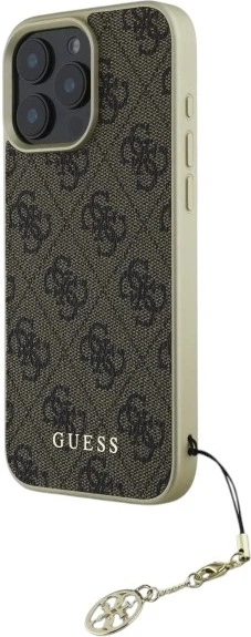 Etui Guess 4G Charms Collection do Apple iPhone 16 Pro Brown (GUHCP16LGF4GBR) - obraz 3