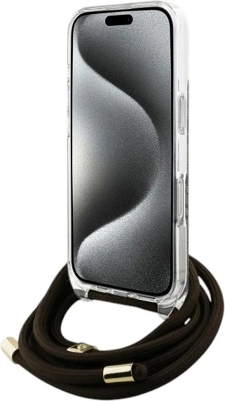 Etui Guess Crossbody Cord 4G Print do Apple iPhone 16 Pro Brown (GUHCP16LHC4SEW) - obraz 4