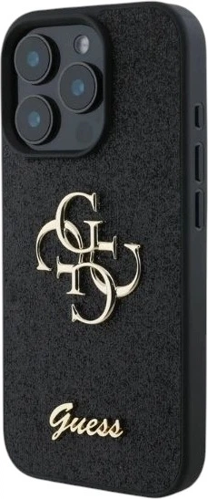 Etui Guess Fixed Glitter Big 4G do Apple iPhone 16 Pro Black (GUHCP16LHG4SGK) - obraz 3