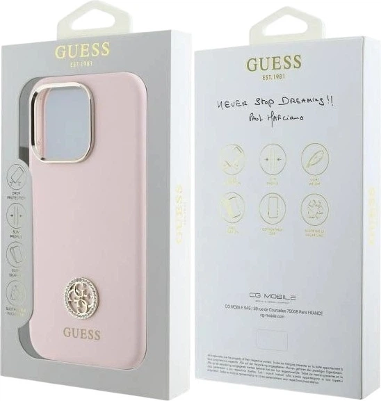 Etui Guess Silicone Logo Strass 4G do Apple iPhone 16 Pro Light Pink (GUHCP16LM4DGPP) - obraz 8