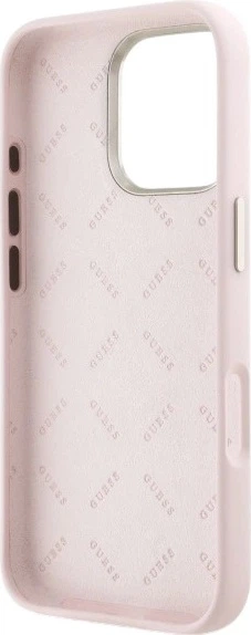 Etui Guess Silicone Script Metal Logo & Frame do Apple iPhone 16 Pro Pink (GUHCP16LSMBSLP) - obraz 7