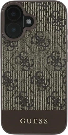 Etui Guess 4G Bottom Stripe do Apple iPhone 16 Plus Brown (GUHCP16MG4GLBR) - obraz 2