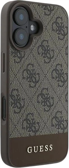 Etui Guess 4G Bottom Stripe do Apple iPhone 16 Plus Brown (GUHCP16MG4GLBR) - obraz 4