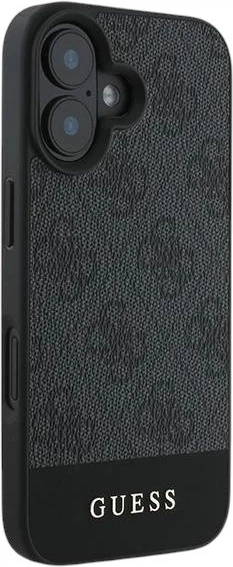 Etui Guess 4G Bottom Stripe do Apple iPhone 16 Plus Grey (GUHCP16MG4GLGR) - obraz 4