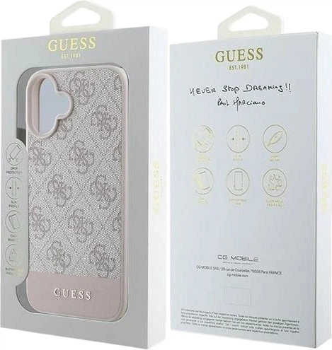 Etui Guess 4G Bottom Stripe do Apple iPhone 16 Plus Pink (GUHCP16MG4GLPI) - obraz 8