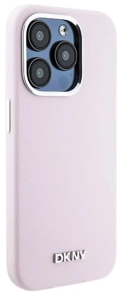 Etui DKNY Liquid Silicone Small Metal Logo MagSafe do Apple iPhone 14 Pro Pink (3666339265830) - obraz 4