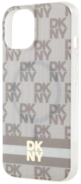 Etui DKNY IML Checkered Mono Pattern & Printed Stripes MagSafe do Apple iPhone 15 / 14 / 13 Beige (3666339269456) - obraz 5