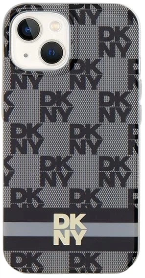 Etui DKNY IML Checkered Mono Pattern & Printed Stripes MagSafe do Apple iPhone 15 / 14 / 13 Black (3666339269319) - obraz 3