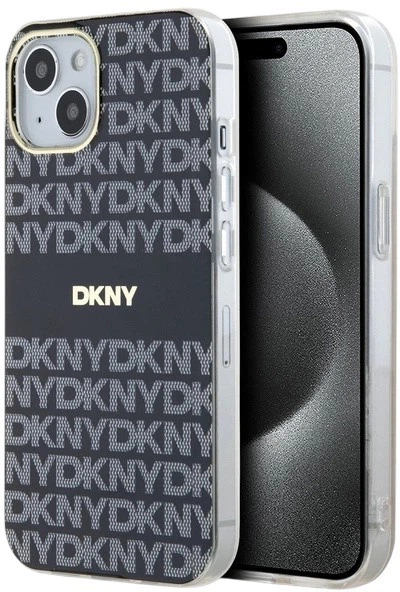 Etui DKNY IML Mono & Stripe MagSafe do Apple iPhone 15 / 14 / 13 Black (3666339268053) - obraz 1