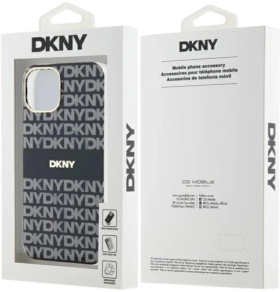 Etui DKNY IML Mono & Stripe MagSafe do Apple iPhone 15 / 14 / 13 Black (3666339268053) - obraz 8