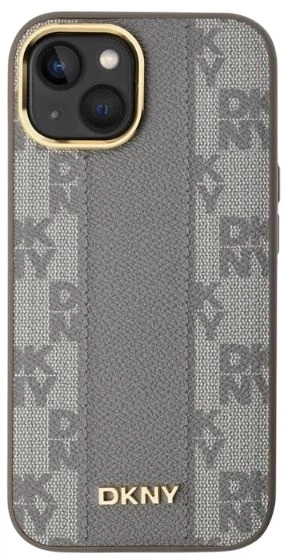 Etui DKNY Leather Checkered Mono Pattern MagSafe do Apple iPhone 14 Beige (3666339259938) - obraz 3
