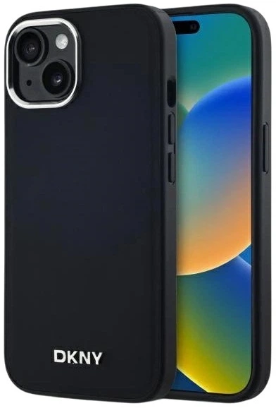 Etui DKNY Plain Logo MagSafe do Apple iPhone 14 Black (3666339260071) - obraz 1