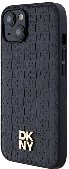 Etui DKNY Leather Monogram Pattern Metal Logo MagSafe do Apple iPhone 15 / 14 / 13 Black (3666339261412) - obraz 2