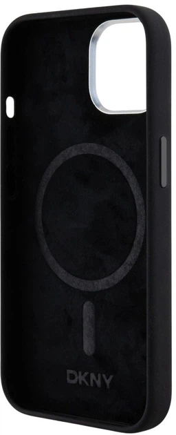 Etui DKNY Liquid Silicone Small Metal Logo MagSafe do Apple iPhone 14 / 15 / 13 Black (3666339265670) - obraz 6