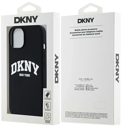 Etui DKNY Liquid Silicone White Printed Logo MagSafe do Apple iPhone 14 / 15 / 13 Black (3666339266653) - obraz 8