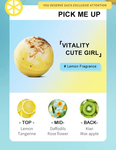Бомбочки для ванни Sadoer Bath Bombs Освіжаючий бадьорий лимон (Lemon) 100 гр - Фото 3 Бомбочки для ванни Sadoer Bath Bombs Освіжаючий бадьорий лимон (Lemon) 100 гр - изображение 3