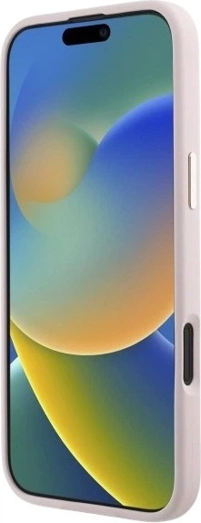 Панель Guess Silicone Script Metal Logo & Frame для Apple iPhone 16 Plus Pink (GUHCP16MSMBSLP) - зображення 5