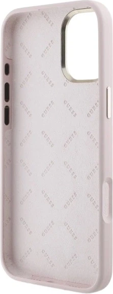 Панель Guess Silicone Script Metal Logo & Frame для Apple iPhone 16 Plus Pink (GUHCP16MSMBSLP) - зображення 7