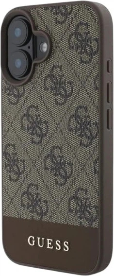 Etui Guess 4G Bottom Stripe do Apple iPhone 16 Brown (GUHCP16SG4GLBR) - obraz 3