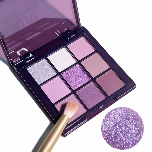 Тени Juju dream Purple charm 9 оттенков, матовые и сияющие текстуры, Фиолетовые - изображение 3
