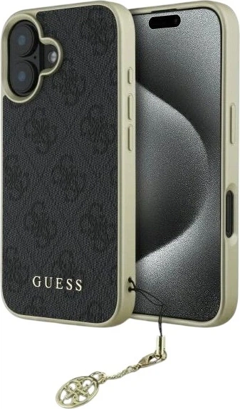 Etui Guess 4G Charms Collection do Apple iPhone 16 Black (GUHCP16SGF4GGR) - obraz 1