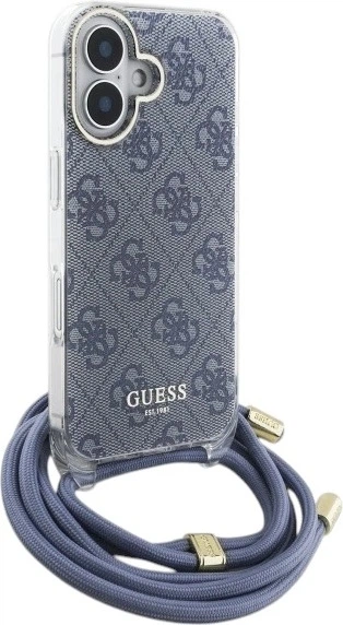 Etui Guess Crossbody Cord 4G Print do Apple iPhone 16 Blue (GUHCP16SHC4SEB) - obraz 3