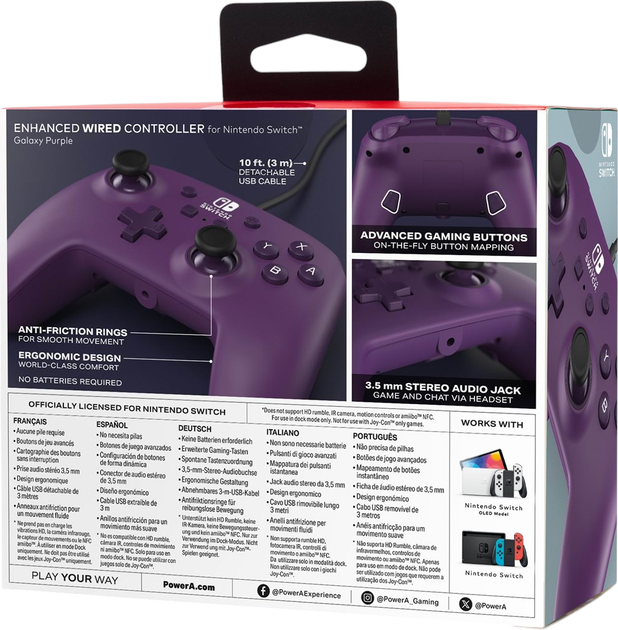Kontroler PowerA Enhanced Wired Controller for Nintendo Switch Galaxy Purple (NSGP0496-01) - obraz 9
