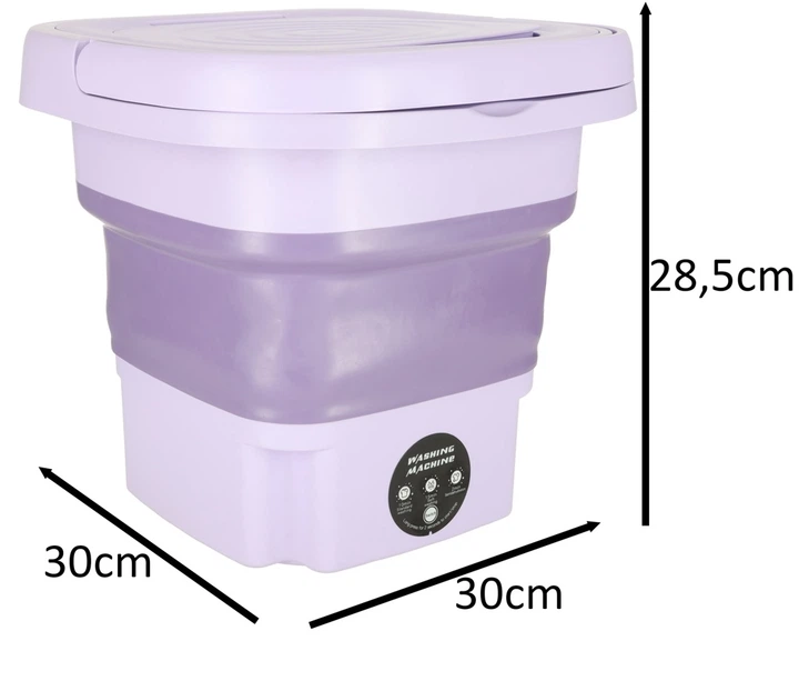 Пральна машина автоматична туристична KIK міні складна переносна 8L фіолетова KX3744_1 - зображення 9