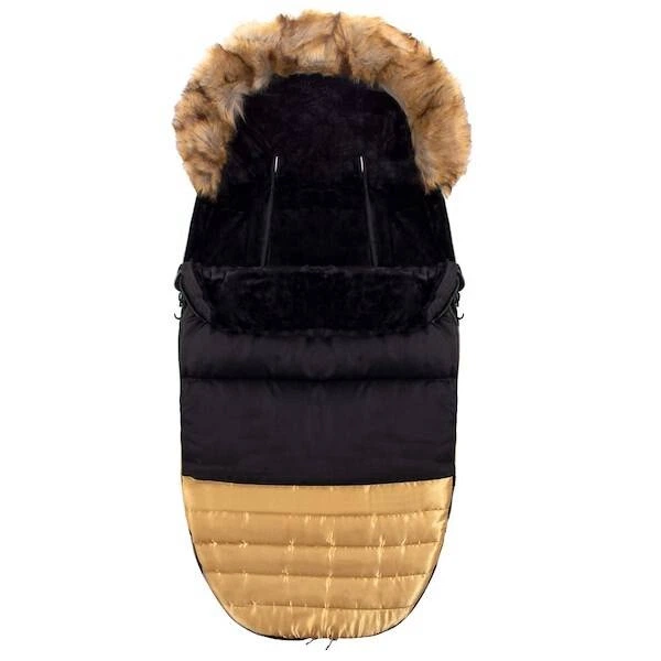 Конверт Springos SB0019 4 в 1 з хутром для коляски санок гондоли 90 см Золотий чорний (5907719410371) - зображення 5