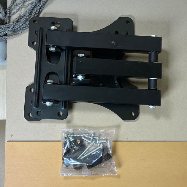 Настенное крепление HANSON HDL-117B 14"-42" до 35 кг поворотный кронштейн для телевизора с коленом выдвижной - Фото 5 Настенное крепление HANSON HDL-117B 14"-42" до 35 кг поворотный кронштейн для телевизора с коленом выдвижной - изображение 5