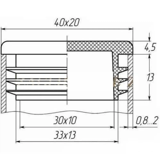 Заглушка для труби Termoplast внутрішня прямокутна 40x20мм пластик Чорна (ZG0799) - Фото 2 Заглушка для труби Termoplast внутрішня прямокутна 40x20мм пластик Чорна (ZG0799) - изображение 2