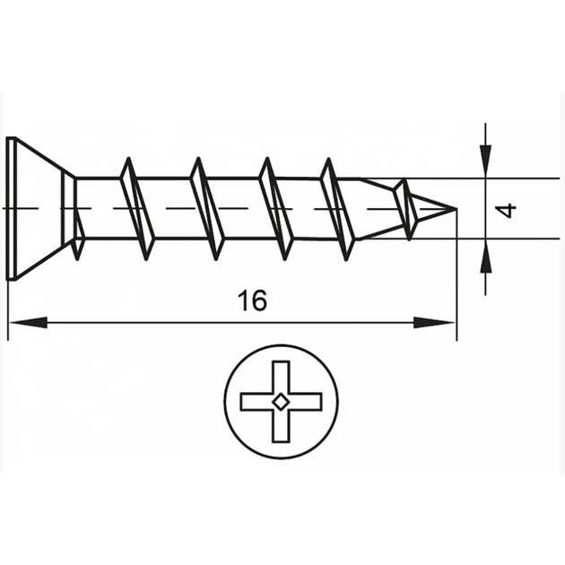 Меблеві саморізи Sigma 4х16 мм універсальні для ДСП оцинковані (набір 500 шт) (SR1113) - Фото 2 Меблеві саморізи Sigma 4х16 мм універсальні для ДСП оцинковані (набір 500 шт) (SR1113) - изображение 2