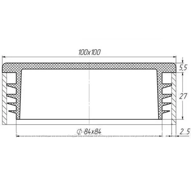 Заглушка для труби Termoplast внутрішня квадратна 100x100мм пластик Чорна (ZG0771) - изображение 2