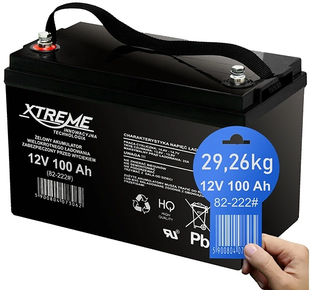 Акумуляторна батарея гелієва Xtreme 82-222# 12V-100Ah 29 кг (5900804073062) - зображення 1