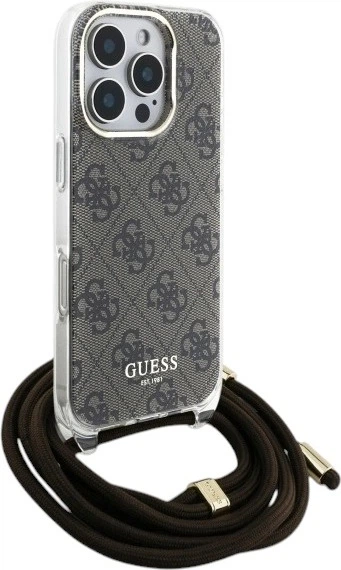 Панель Guess Crossbody Cord 4G Print для Apple iPhone 16 Pro Max Brown (GUHCP16XHC4SEW) - зображення 3