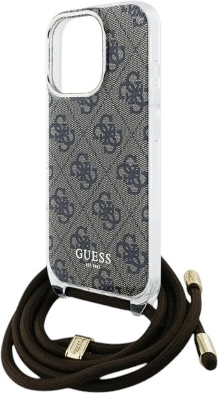 Панель Guess Crossbody Cord 4G Print для Apple iPhone 16 Pro Max Brown (GUHCP16XHC4SEW) - зображення 5