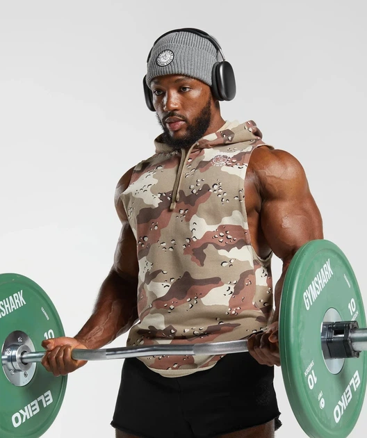 Спортивное худи без рукавов Gymshark Legacy Drop Arm Hoodie Slim Fit Cement Brown М - Фото 5 Спортивное худи без рукавов Gymshark Legacy Drop Arm Hoodie Slim Fit Cement Brown М - изображение 5