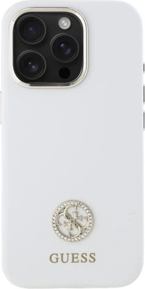 Панель Guess Silicone Logo Strass 4G для Apple iPhone 16 Pro Max White (GUHCP16XM4DGPH) - зображення 2