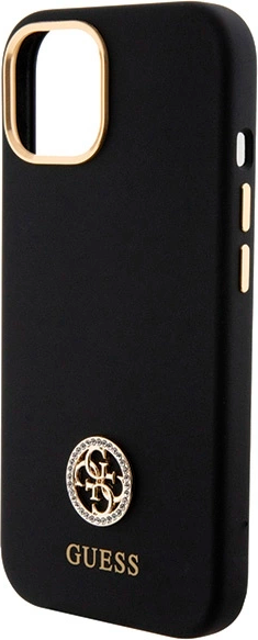 Etui Guess Silicone Logo Strass 4G do Apple iPhone 13/14/15 Black (3666339148485) - obraz 6