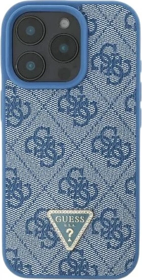 Панель Guess Leather Metal Logo Strass Crossbody для Apple iPhone 16 Pro Max Blue (GUHCP16XP4TDSCPB) - зображення 2